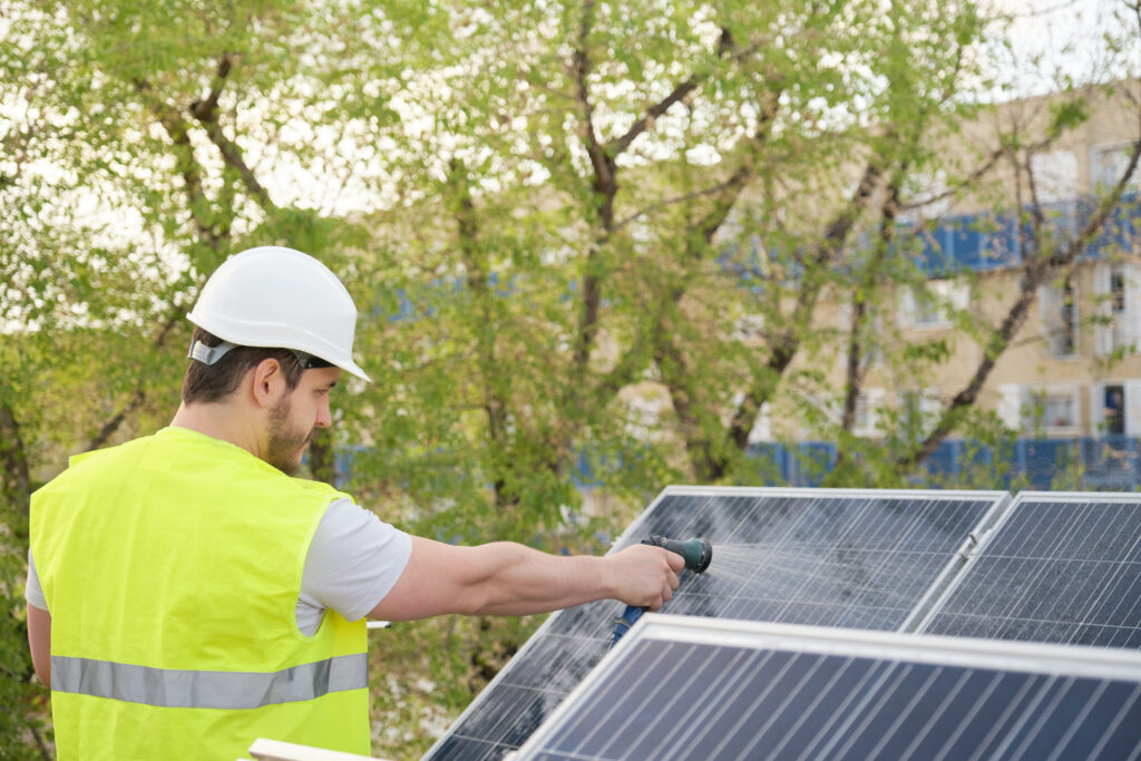 Seasonal solar panel cleaning